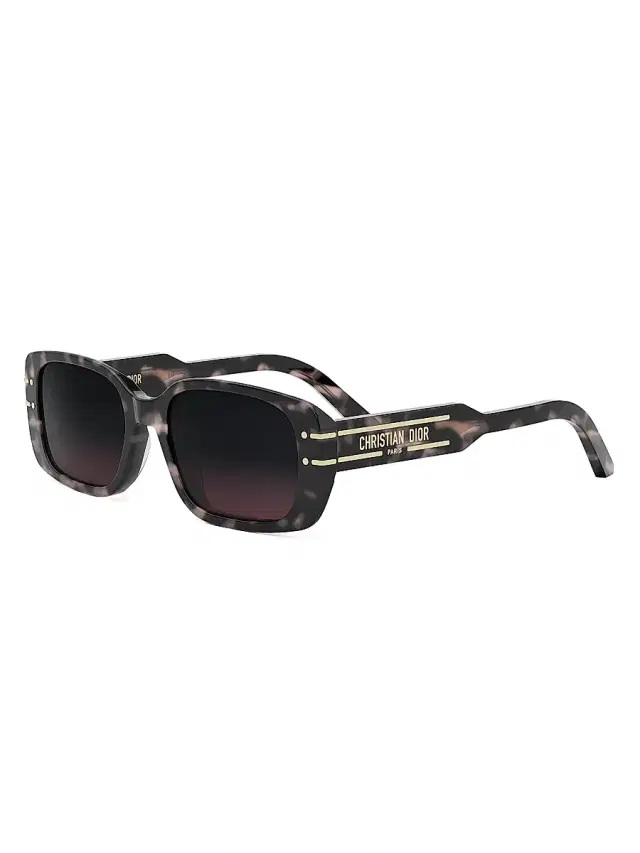 Dior Women's Signature S12I 53MM Rectangular Sunglasses - Gradient Violet Havana