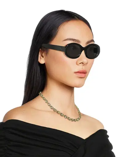 CELINE Women's Triomphe 52MM Oval Sunglasses - Black Smoke | Thumbnail 2