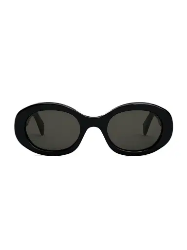 CELINE Women's Triomphe 52MM Oval Sunglasses - Black Smoke | Thumbnail 4
