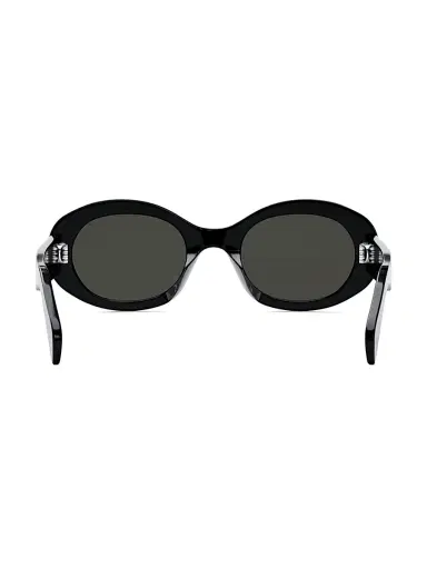 CELINE Women's Triomphe 52MM Oval Sunglasses - Black Smoke | Thumbnail 8