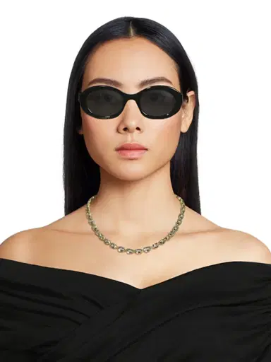 CELINE Women's Triomphe 52MM Oval Sunglasses - Black Smoke | Thumbnail 1