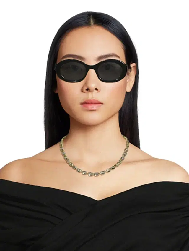 CELINE Women's Triomphe 52MM Oval Sunglasses - Black Smoke