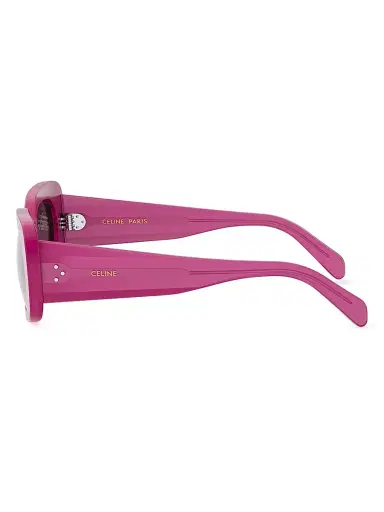 CELINE Women's Bold 3 Dots 51MM Rectangular Sunglasses - Fuschia Dark Pink | Thumbnail 3
