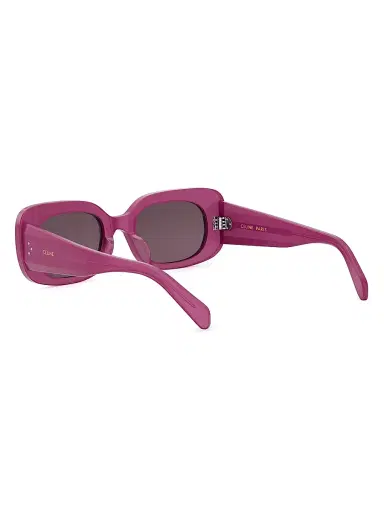 CELINE Women's Bold 3 Dots 51MM Rectangular Sunglasses - Fuschia Dark Pink | Thumbnail 4