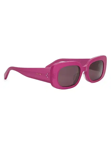 CELINE Women's Bold 3 Dots 51MM Rectangular Sunglasses - Fuschia Dark Pink | Thumbnail 8