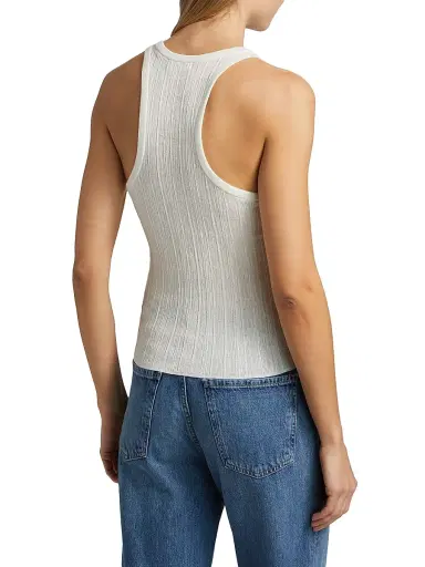 A.L.C. Women's Iris Rib-Knit Tank - Bright White - Size XL | Thumbnail 5
