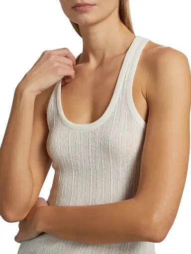 A.L.C. Women's Iris Rib-Knit Tank - Bright White - Size XL | Thumbnail 6