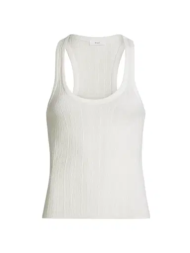 A.L.C. Women's Iris Rib-Knit Tank - Bright White - Size XL | Thumbnail 1