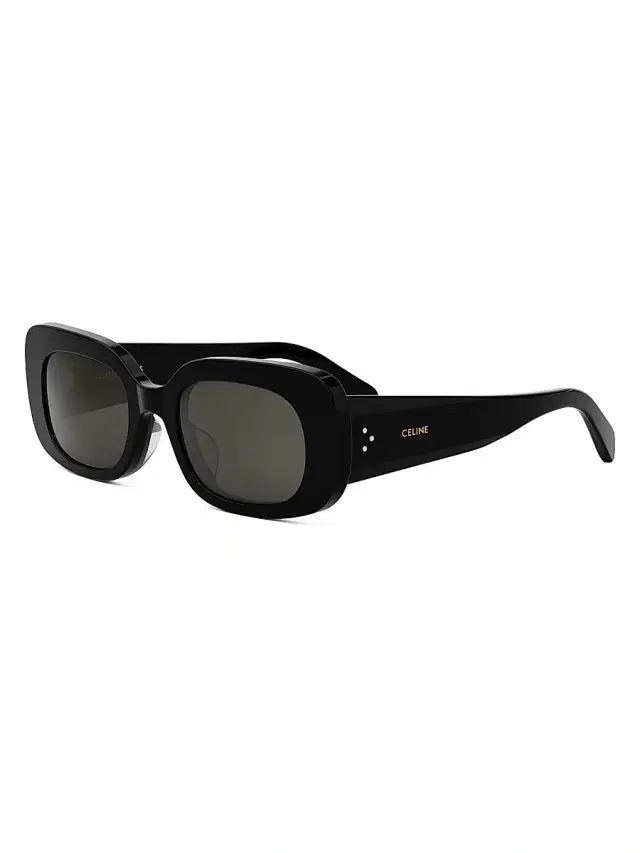 CELINE Women's Bold 3 Dots 51MM Rectangular Sunglasses - Black Smoke