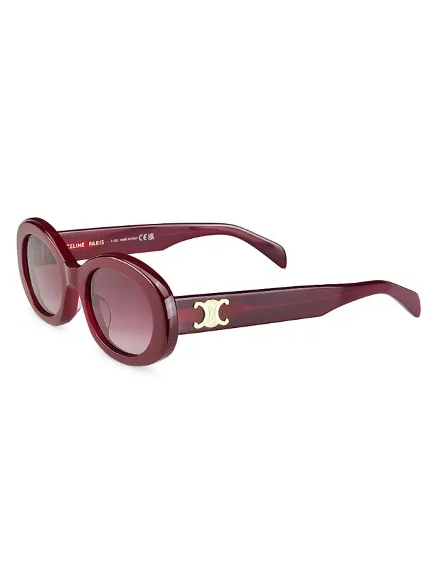 CELINE Women's Triomphe 52MM Oval Sunglasses - Red
