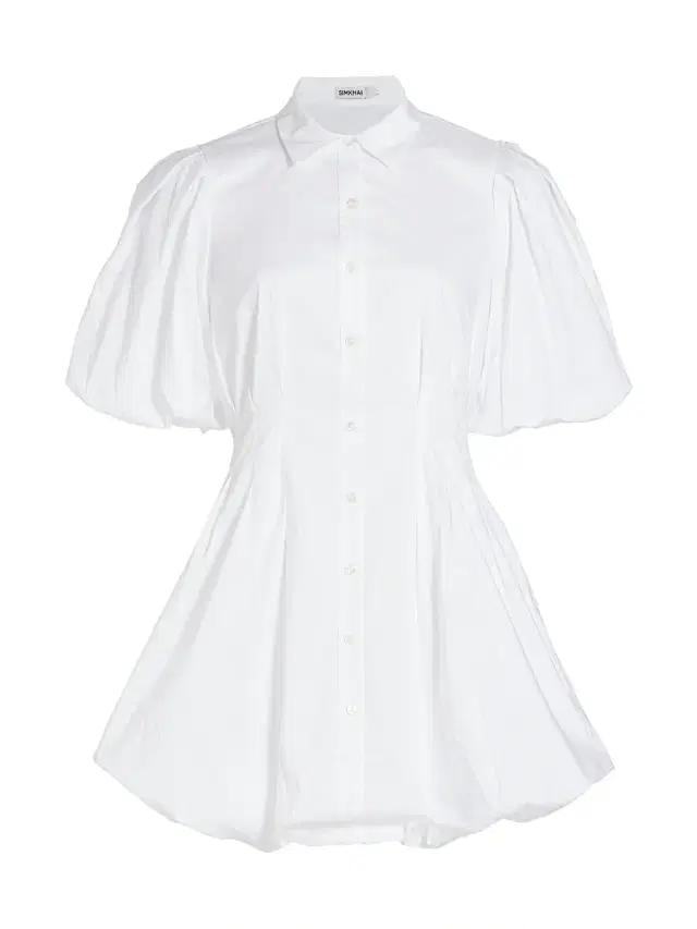 SIMKHAI Women's Cleo Puff-Sleeve Pintuck Minidress - White