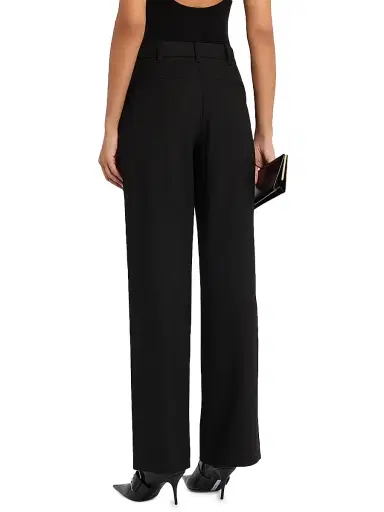 A.L.C. Women's Hirsh Wool Straight-Leg Pants - Black | Thumbnail 4