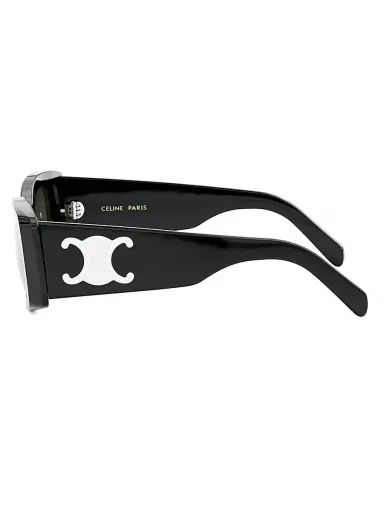 CELINE Women's Triomphe 53MM Rectangular Sunglasses - Shiny Black Smoke | Thumbnail 3