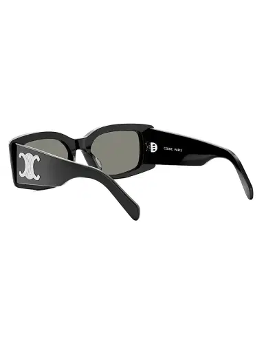 CELINE Women's Triomphe 53MM Rectangular Sunglasses - Shiny Black Smoke | Thumbnail 4