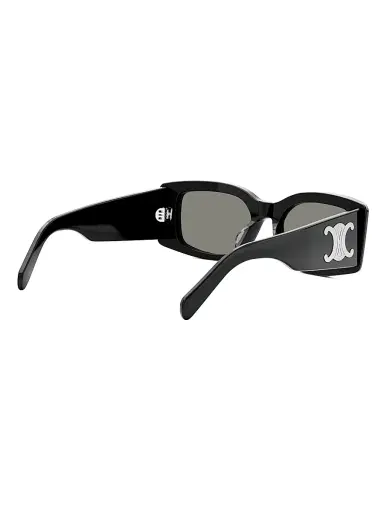 CELINE Women's Triomphe 53MM Rectangular Sunglasses - Shiny Black Smoke | Thumbnail 6