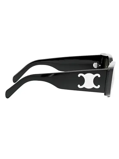 CELINE Women's Triomphe 53MM Rectangular Sunglasses - Shiny Black Smoke | Thumbnail 7