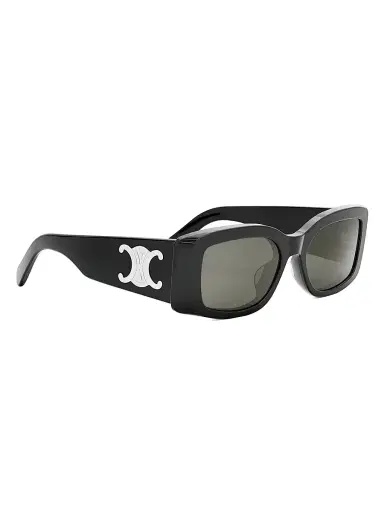 CELINE Women's Triomphe 53MM Rectangular Sunglasses - Shiny Black Smoke | Thumbnail 8