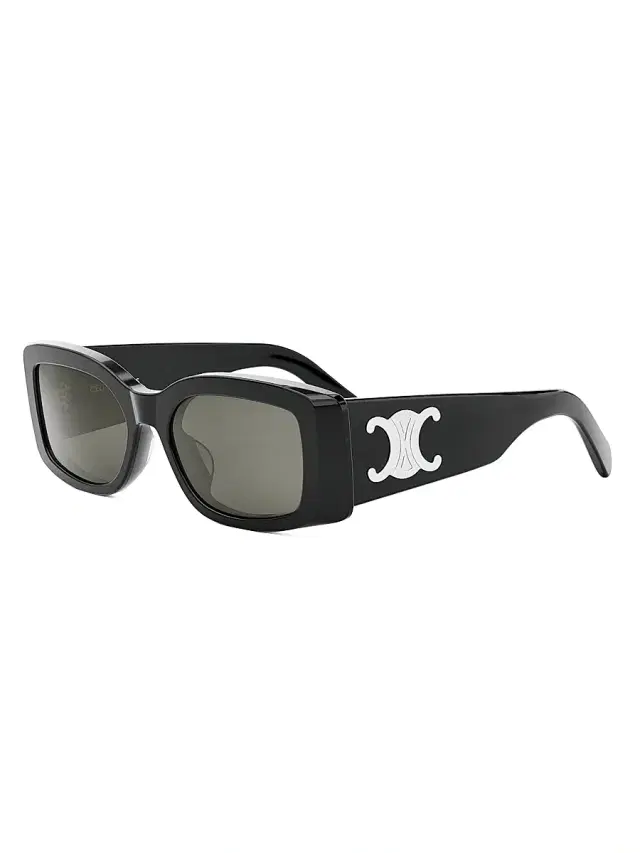 CELINE Women's Triomphe 53MM Rectangular Sunglasses - Shiny Black Smoke
