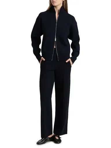 A.L.C. Women's Corey Knit Wide-Leg Pants - Navy | Thumbnail 2