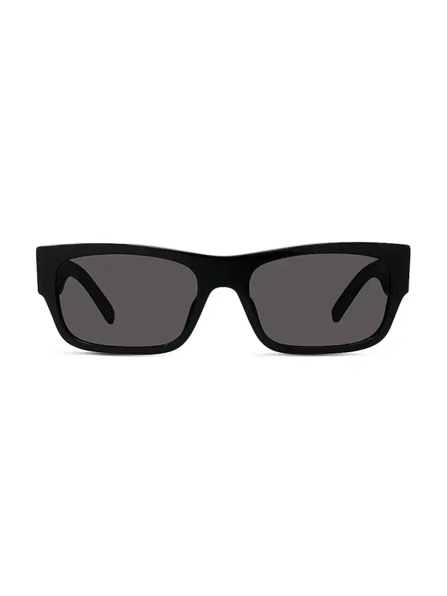 Givenchy Women's 4G 56MM Rectangular Sunglasses - Black Smoke
