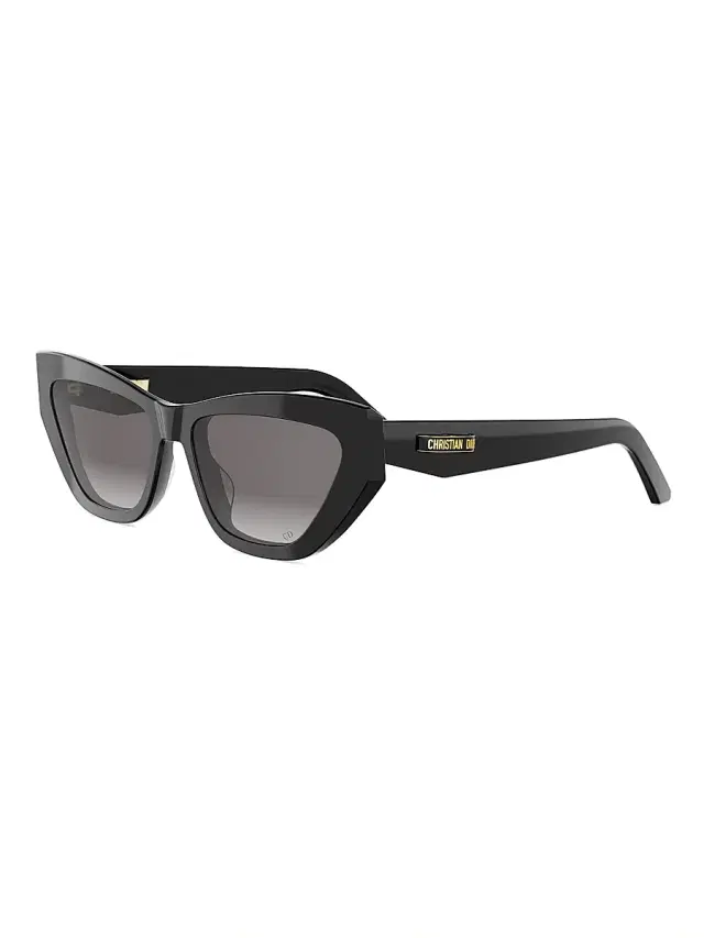 Dior Women's C B6I 56MM Cat-Eye Sunglasses - Shiny Black And Gradient Smoke