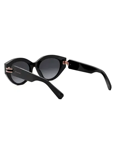 BVLGARI Women's B. Zero1 53MM Oval Sunglasses - Black Gold Black | Thumbnail 4