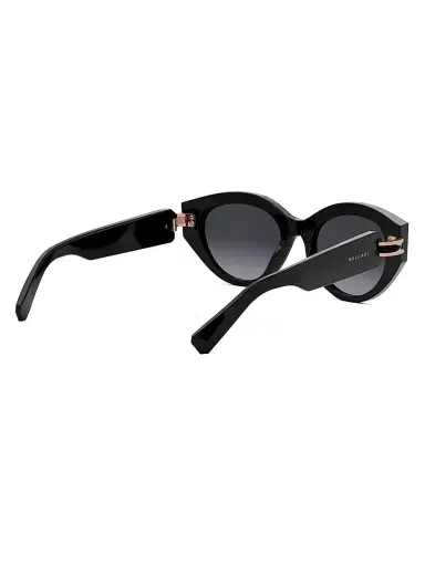 BVLGARI Women's B. Zero1 53MM Oval Sunglasses - Black Gold Black | Thumbnail 6
