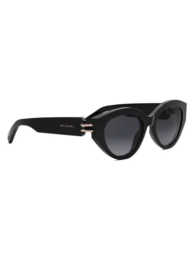 BVLGARI Women's B. Zero1 53MM Oval Sunglasses - Black Gold Black | Thumbnail 8