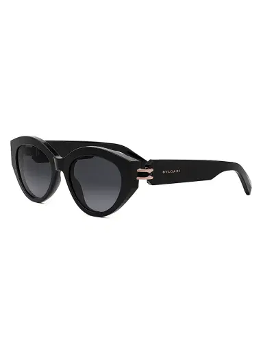 BVLGARI Women's B. Zero1 53MM Oval Sunglasses - Black Gold Black | Thumbnail 1