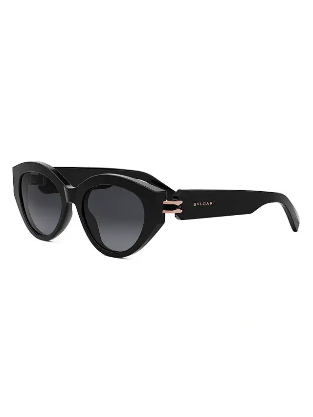 BVLGARI Women's B. Zero1 53MM Oval Sunglasses - Black Gold Black