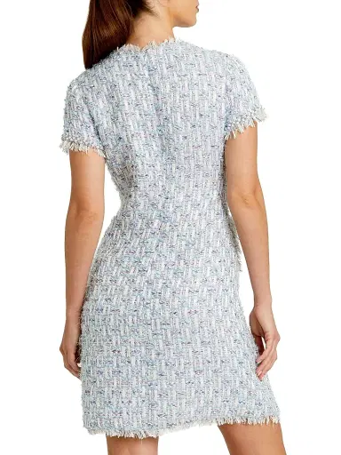 Mac Duggal Women's Floral Beaded Tweed Dress | Thumbnail 3