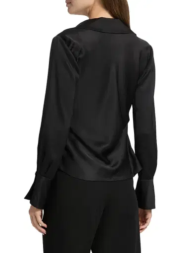 Simkhai Women's Symone Long-Sleeve Cowl Neck Top - Black - Size 14 | Thumbnail 5