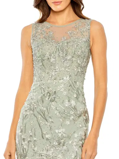 Mac Duggal Women's Embellished Floral-Embroidered Mermaid Cocktail Dress | Thumbnail 3 Mac Duggal Women's Embellished Floral-Embroidered Mermaid Cocktail Dress | Thumbnail 3