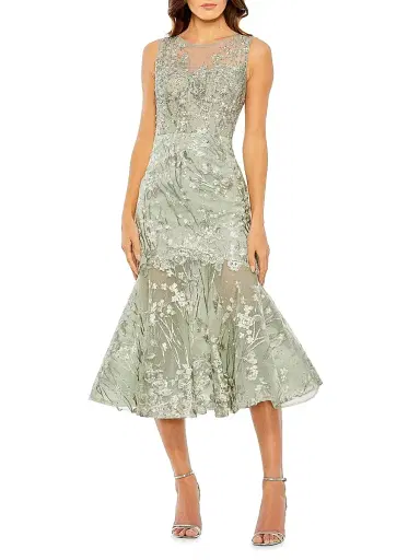 Mac Duggal Women's Embellished Floral-Embroidered Mermaid Cocktail Dress | Thumbnail 1 Mac Duggal Women's Embellished Floral-Embroidered Mermaid Cocktail Dress | Thumbnail 1
