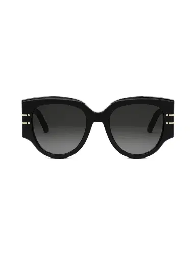 Dior Women's Signature R2I 53MM Butterfly Sunglasses - Black Gold Black | Thumbnail 2