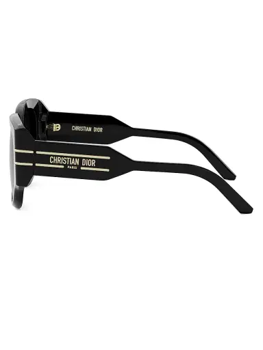 Dior Women's Signature R2I 53MM Butterfly Sunglasses - Black Gold Black | Thumbnail 3