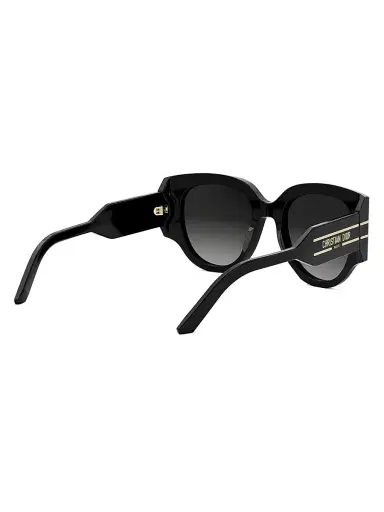 Dior Women's Signature R2I 53MM Butterfly Sunglasses - Black Gold Black | Thumbnail 6