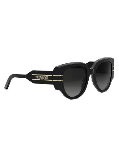Dior Women's Signature R2I 53MM Butterfly Sunglasses - Black Gold Black | Thumbnail 8