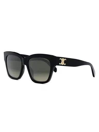 CELINE Women's Triomphe 55MM Geometric Sunglasses - Shiny Black | Thumbnail 1