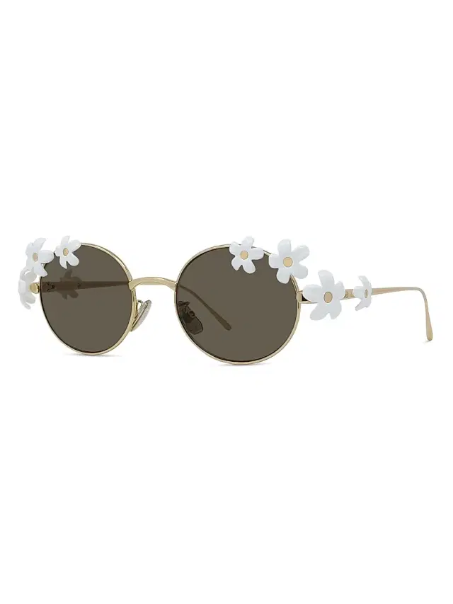 LOEWE Women's  x Paula's Ibiza 51MM Round Sunglasses - Gold Brown White