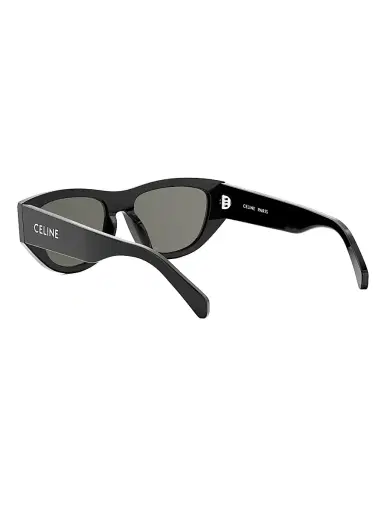 CELINE Women's Monochroms 55MM Cat-Eye Sunglasses - Shiny Black Smoke | Thumbnail 4