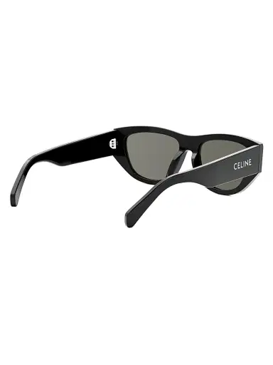 CELINE Women's Monochroms 55MM Cat-Eye Sunglasses - Shiny Black Smoke | Thumbnail 6