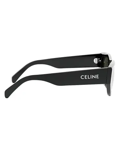 CELINE Women's Monochroms 55MM Cat-Eye Sunglasses - Shiny Black Smoke | Thumbnail 7