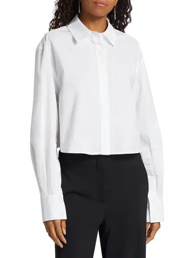 Simkhai Women's Renata Crop Shirt - White - Size XL | Thumbnail 3 Simkhai Women's Renata Crop Shirt - White - Size XL | Thumbnail 3