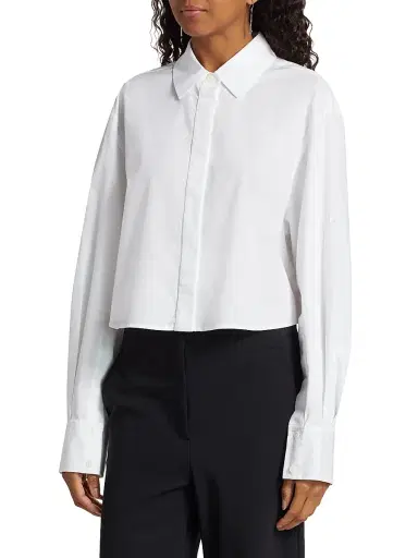 Simkhai Women's Renata Crop Shirt - White - Size XL | Thumbnail 4 Simkhai Women's Renata Crop Shirt - White - Size XL | Thumbnail 4