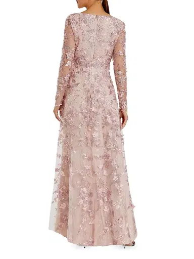 Mac Duggal Women's 3D Floral-Embellished Lace Gown - Rose Pink - Size 18 | Thumbnail 2