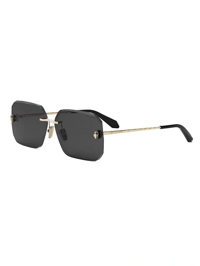 BVLGARI Women's Serpenti 62MM Rectangular Sunglasses - Gold Dark Grey