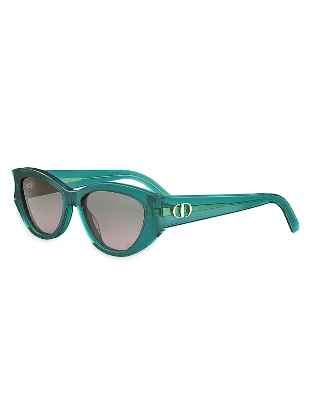 Dior Women's Glow B1I 53MM Oval Lenses - Dark Green Smoke