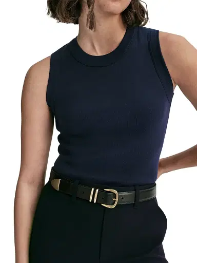 A.L.C. Women's Hadley Rib-Knit Cotton Tank - Maritime Navy | Thumbnail 5 A.L.C. Women's Hadley Rib-Knit Cotton Tank - Maritime Navy | Thumbnail 5