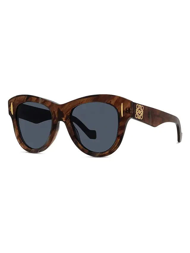 LOEWE Women's Anagram 51MM Geometric Sunglasses - Brown Horn Blue